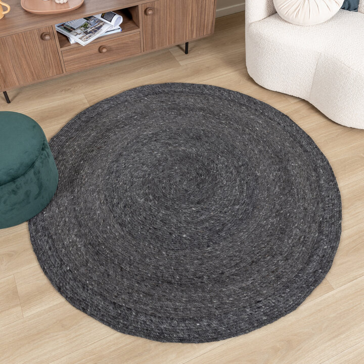Wollteppich Rund - Wise Anthrazit 614
