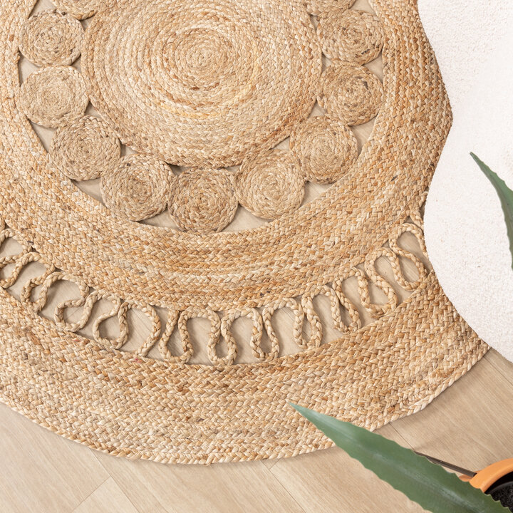 Jute Teppich Rund - Fair Rotan Natur