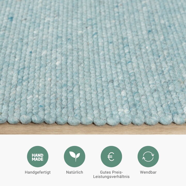 Wollteppich - Wise Blau 364