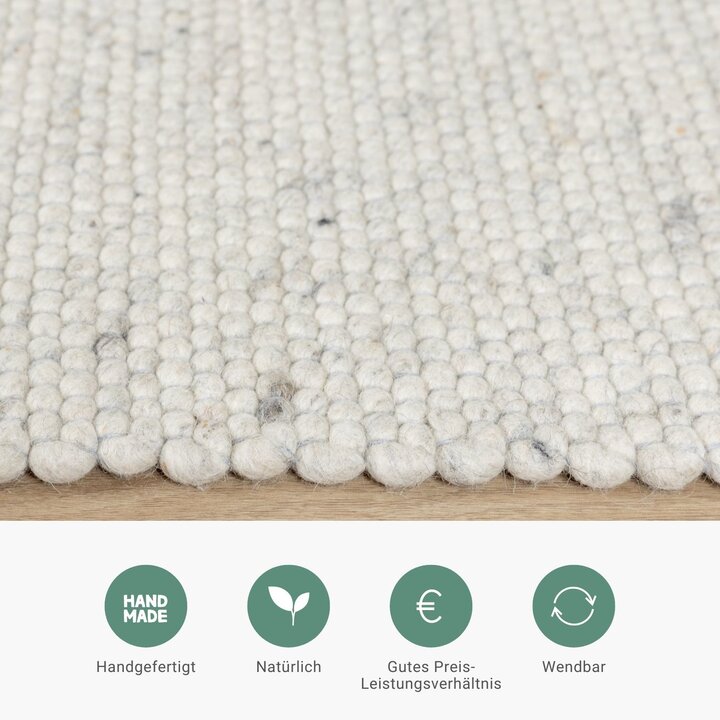 Wollteppich - Wise Grau Meliert 367