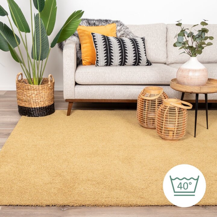 Waschbarer Teppich - Clean Ockergelb