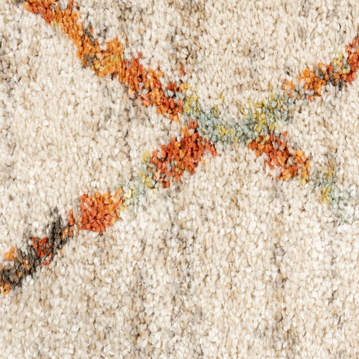 Hochflor Teppich - Blend Lines Creme Bunt