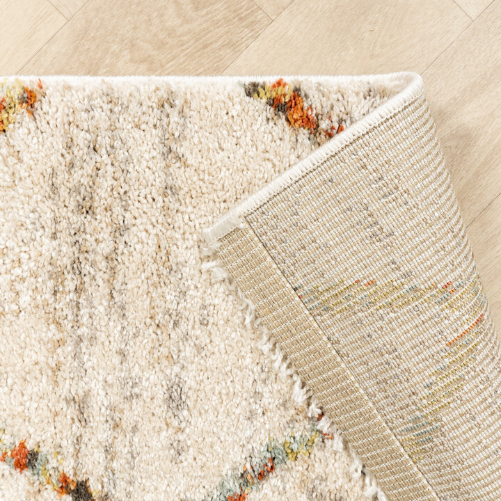 Hochflor Teppich - Blend Lines Creme Bunt