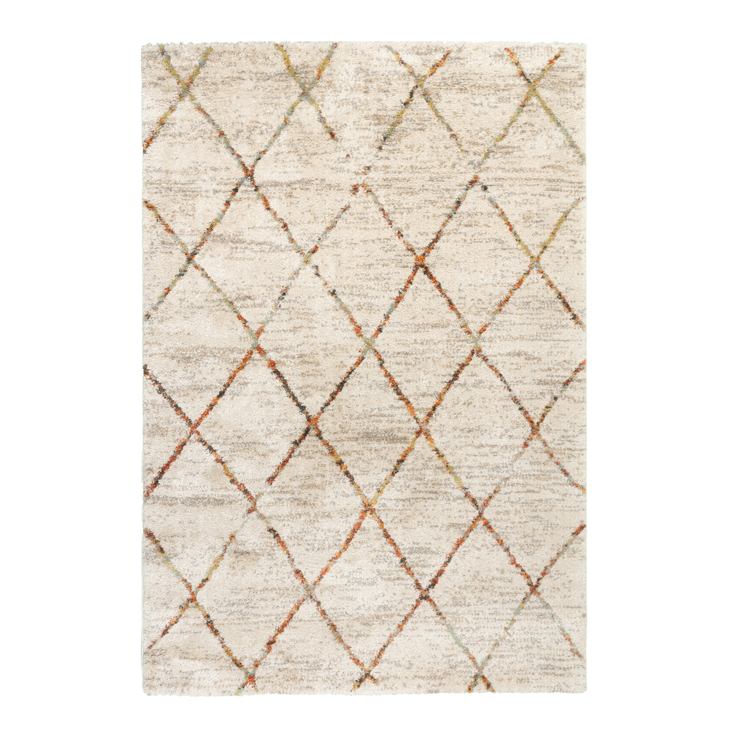 Hochflor Teppich - Blend Lines Creme Bunt - sfeer