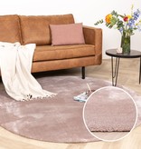 FRAAI | Home & Living Waschbarer Viskose Teppich Rund - Vive Altrosa