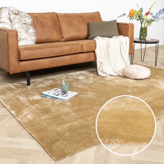 FRAAI | Home & Living Waschbarer Viskose Teppich - Vive Gold