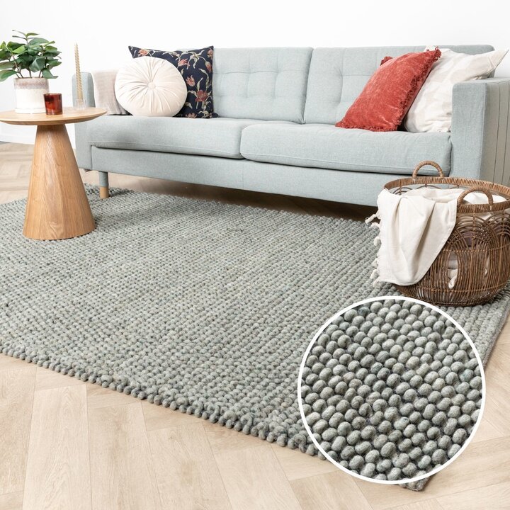 Wollteppich - Luminous Grün Grau