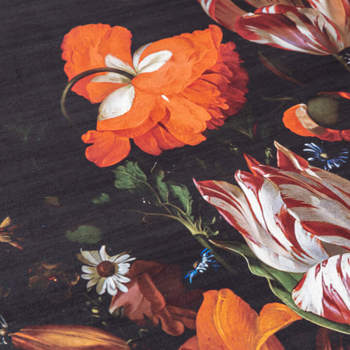 Teppich Floral - Florine Schwarz Orange