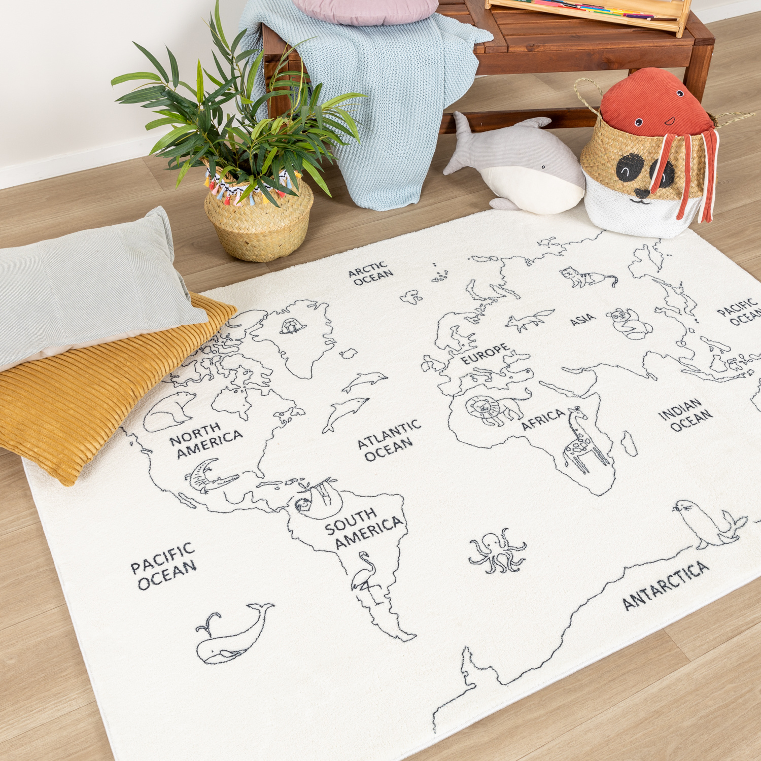 Kinderteppich - Globe Creme