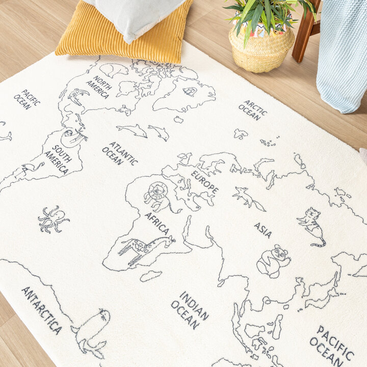 Kinderteppich - Globe Creme