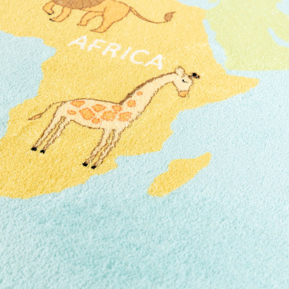 FRAAI | Home & Living Kinderteppich - Globe Hellblau