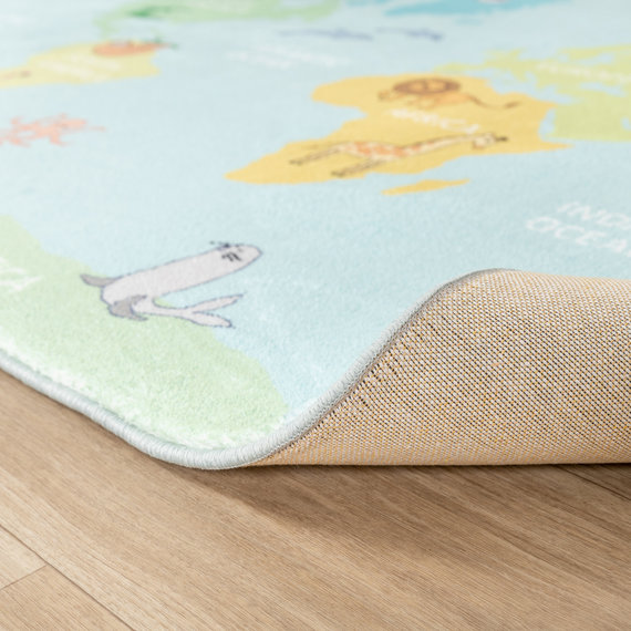 FRAAI | Home & Living Kinderteppich - Globe Hellblau
