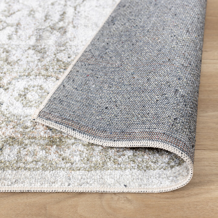 Waschbarer Teppich - Nova Aztec Olivgrün