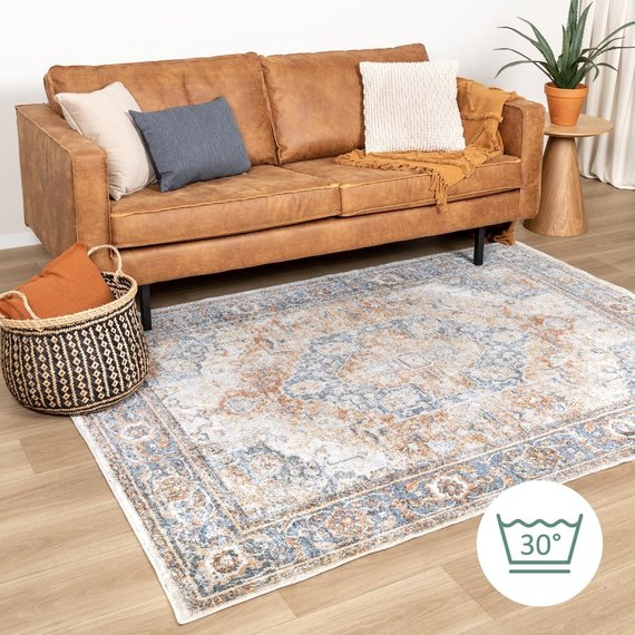 FRAAI | Home & Living Waschbarer Teppich - Nova Medaillon Bunt