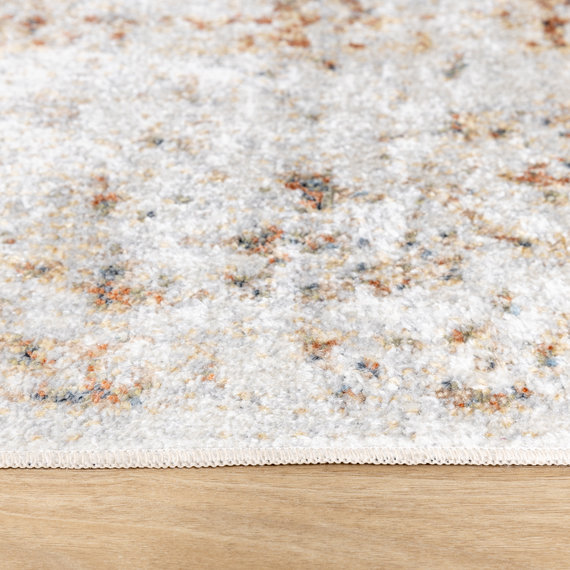 FRAAI | Home & Living Waschbarer Teppich - Nova Medaillon Hellgrau