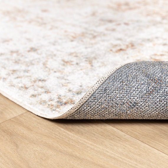 FRAAI | Home & Living Waschbarer Teppich - Nova Medaillon Hellgrau