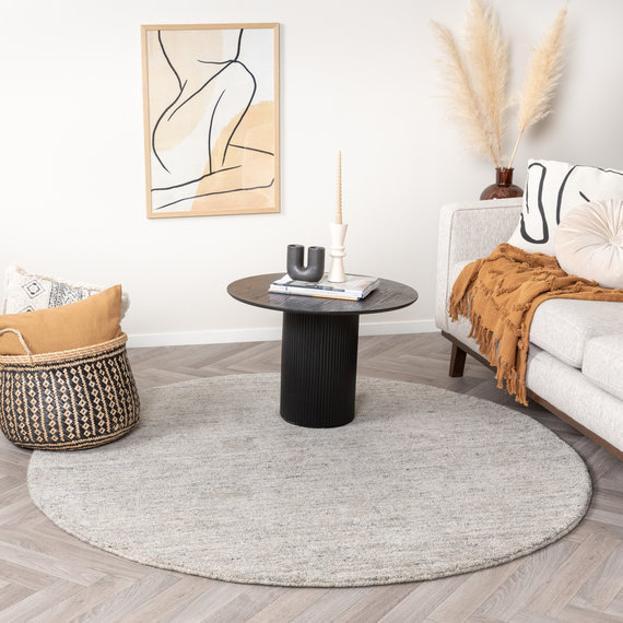 FRAAI | Home & Living Berberteppich Rund - Aicha Grau