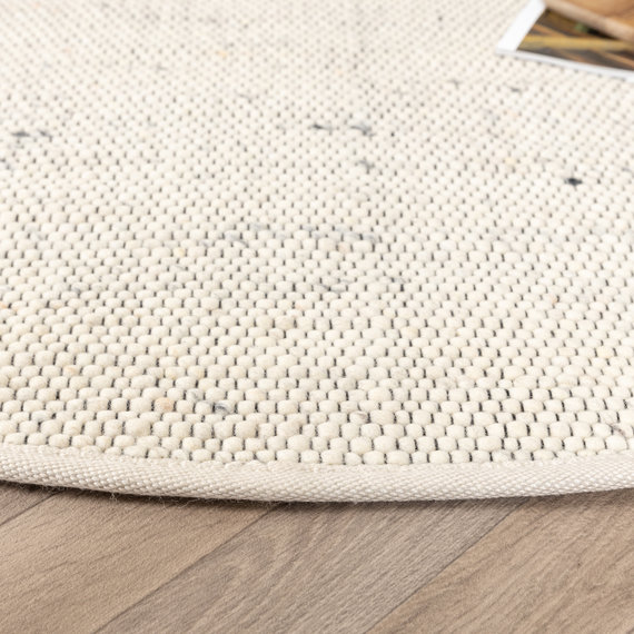 FRAAI | Home & Living Wollteppich Rund - Dala Creme/Meliert