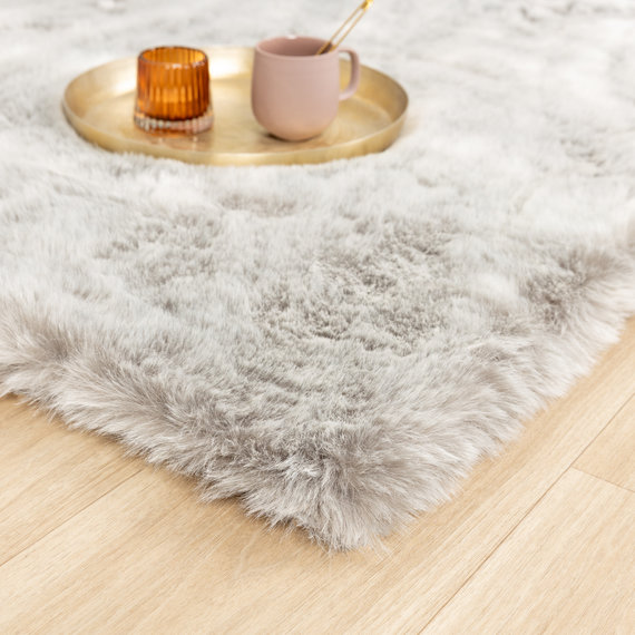 FRAAI | Home & Living Hochflor Teppich - Flowy Hellgrau