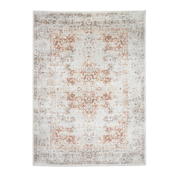 FRAAI | Home & Living Waschbarer Teppich - Nova Medaillon Hellgrau