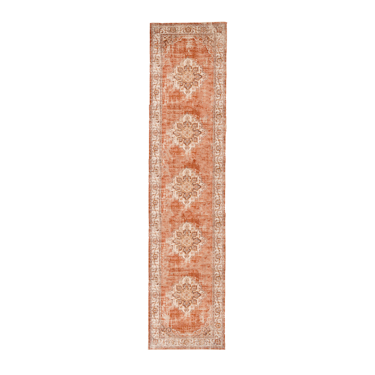 Vintage Läufer - Spring Medaillon Terracotta Creme - sfeer