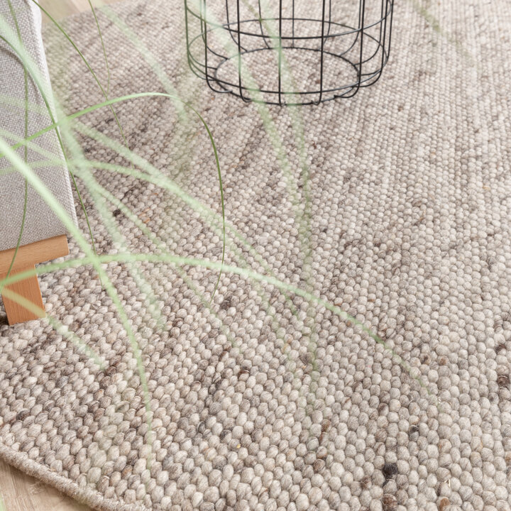 Wollteppich Rund - Feline Braun Meliert