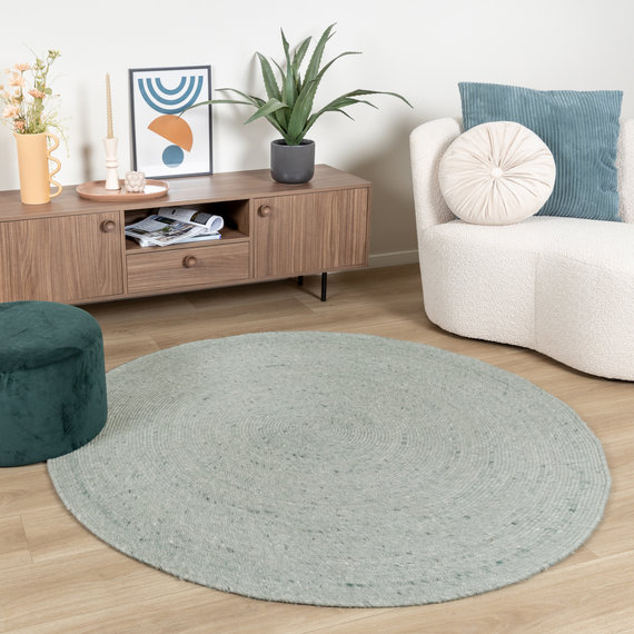 FRAAI | Home & Living Wollteppich Rund - Wise Grün 411