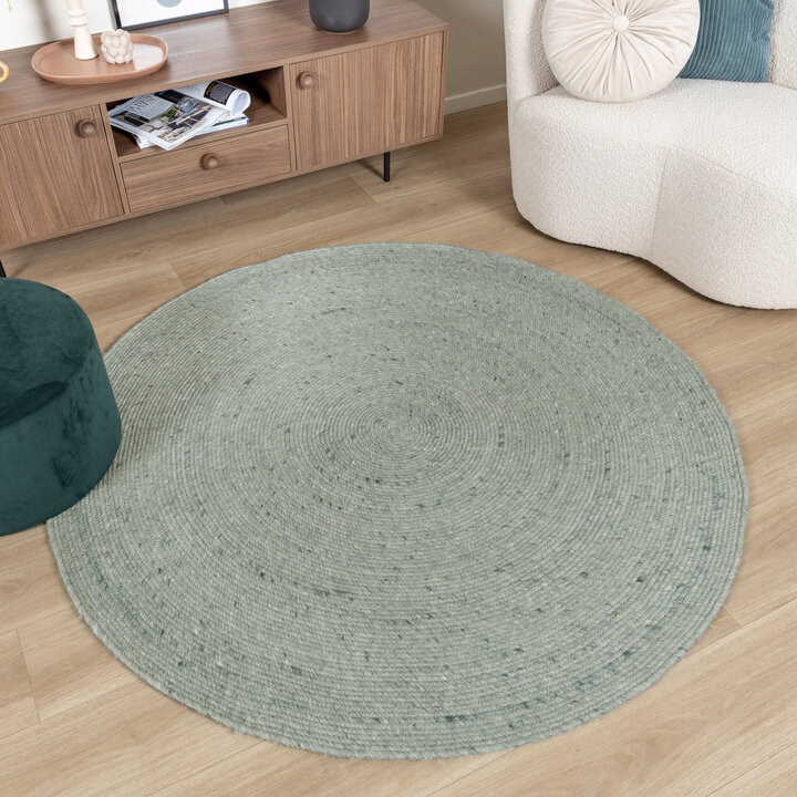 Wollteppich Rund - Wise Grün 411