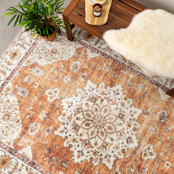 FRAAI | Home & Living Vintage Gartenteppich - Santo Medaillon Terracotta