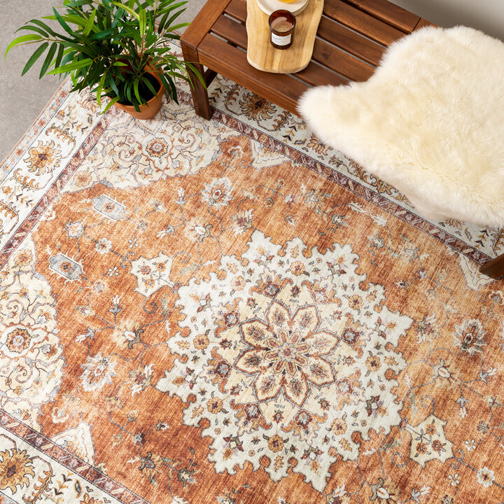 Vintage Gartenteppich - Santo Medaillon Terrakotta