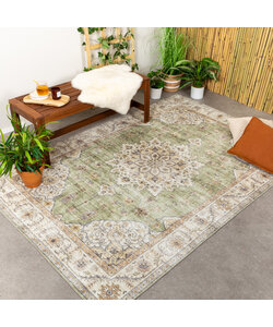 Vintage Gartenteppich - Santo Medaillon Grün