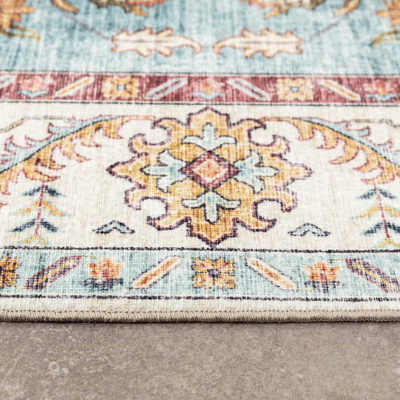 FRAAI | Home & Living Vintage Gartenteppich - Santo Medaillon Hellblau
