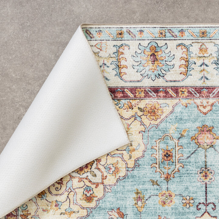 Vintage Gartenteppich - Santo Medaillon Hellblau