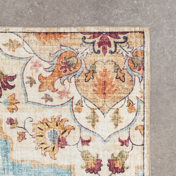 FRAAI | Home & Living Vintage Gartenteppich - Santo Mandala Hellblau