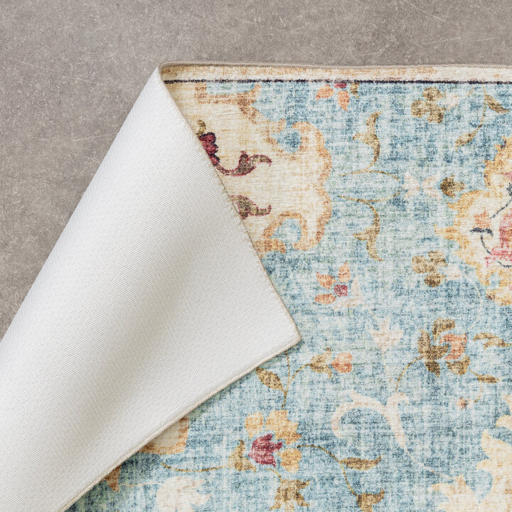 Vintage Gartenteppich - Santo Mandala Hellblau