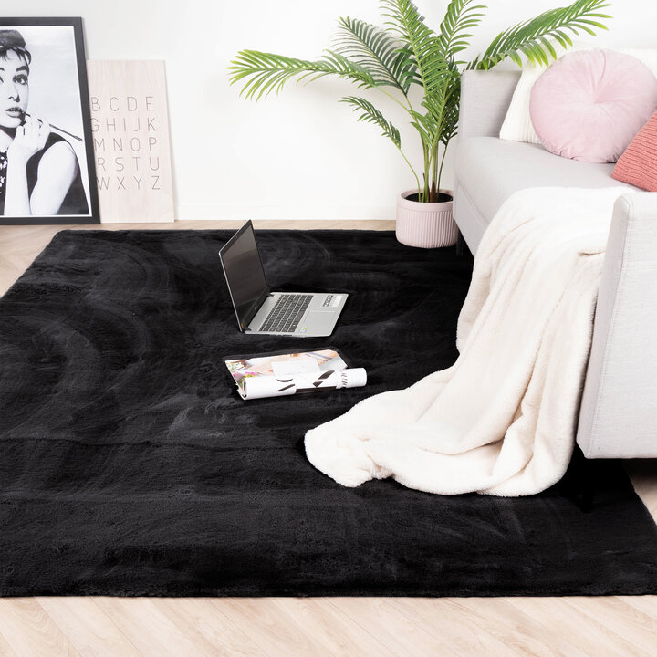 Hochflor Teppich - Comfy Supreme Schwarz