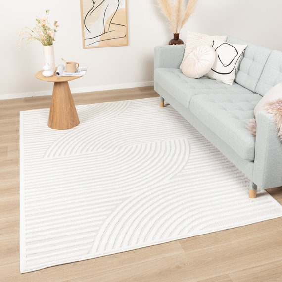 FRAAI | Home & Living Teppich Modern - Nori Curves Weiß