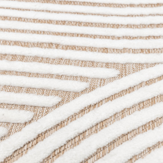 FRAAI | Home & Living Teppich Modern - Nori Curves Weiß Taupe