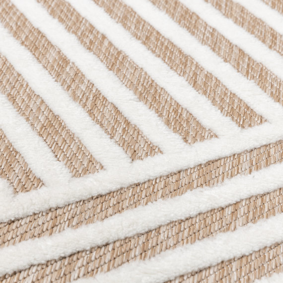FRAAI | Home & Living Teppich Modern - Nori Lines Weiß Taupe