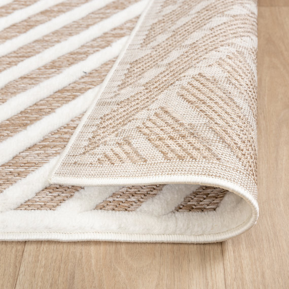 FRAAI | Home & Living Teppich Modern - Nori Lines Weiß Taupe
