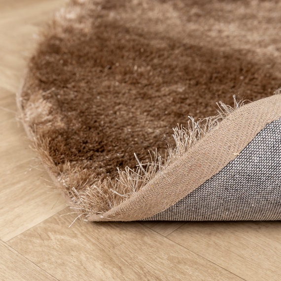FRAAI | Home & Living Hochflor Teppich Rund - Glorious Taupe