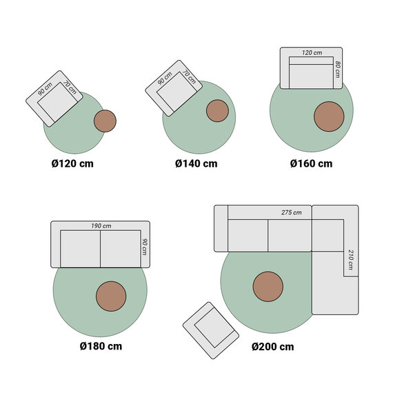 FRAAI | Home & Living Hochflor Teppich Rund - Glorious Taupe