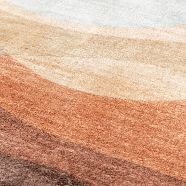 Moderner Teppich Rund - Field Terra Rot