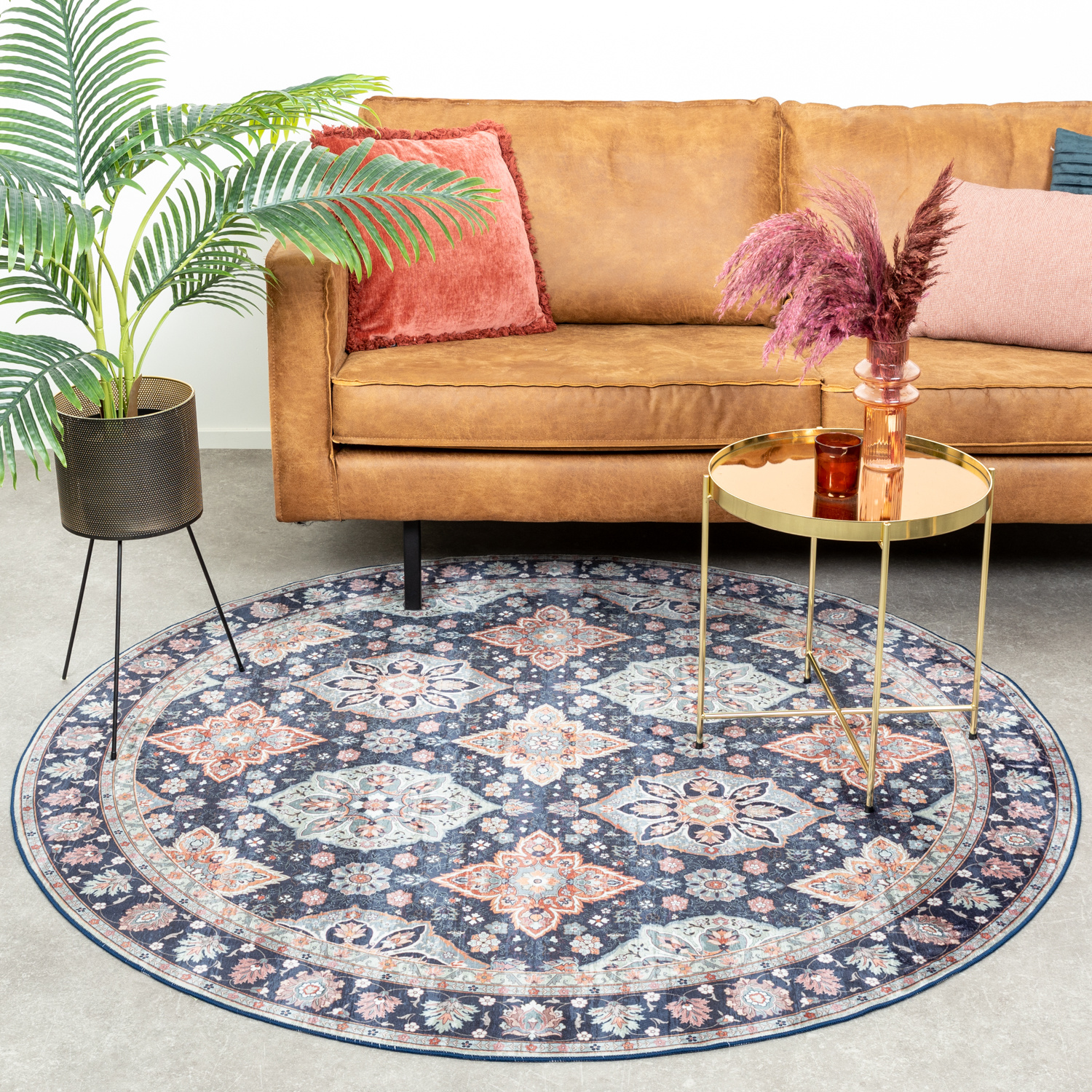 Teppich Vintage Rund - Imagine Oriental Blau - sfeer