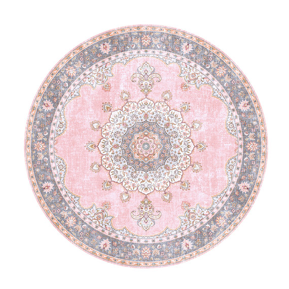 FRAAI | Home & Living Teppich Vintage Rund - Lily Medaillon Rosa