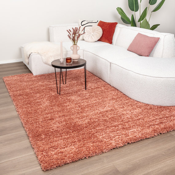 FRAAI | Home & Living Waschbarer Hochflor Teppich - Tidy Terracotta