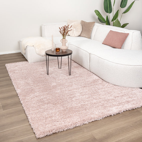 FRAAI | Home & Living Waschbarer Hochflor Teppich - Tidy Hellrosa