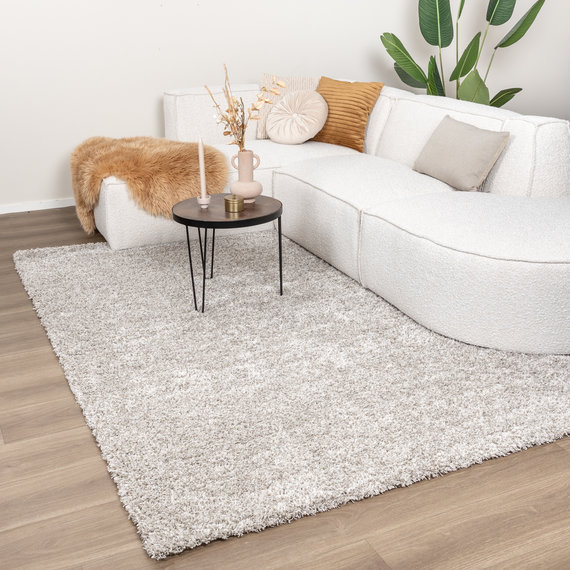 FRAAI | Home & Living Waschbarer Hochflor Teppich - Tidy Hellgrau