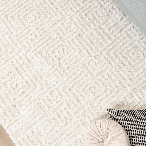 FRAAI | Home & Living Skandinavischer Teppich - Lova Maze Creme