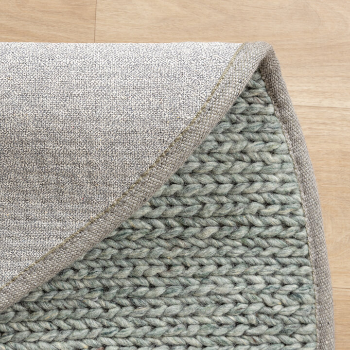 Wollteppich Rund - Twist Grün